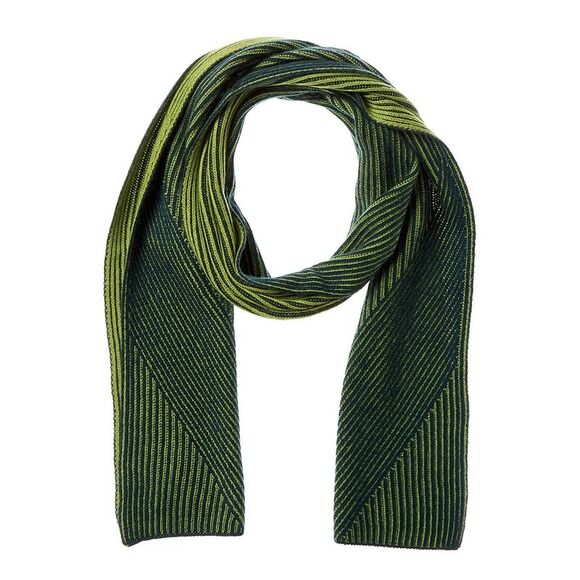 Forte Accessories - Forte Cashmere Plaited Rib Cashmere Scarf, Green